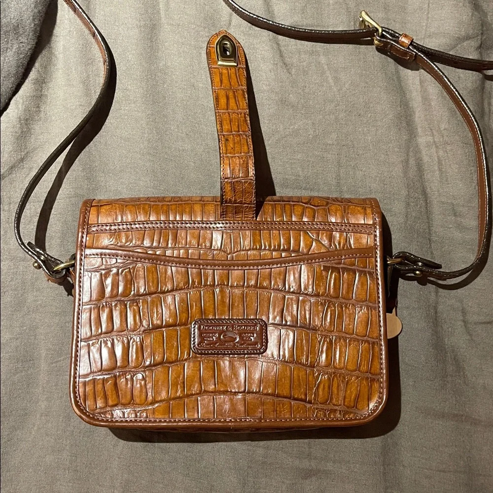 Vintage Dooney and Bourke Brown Crocodile Embossed Leather Bag - Picture 4 of 6